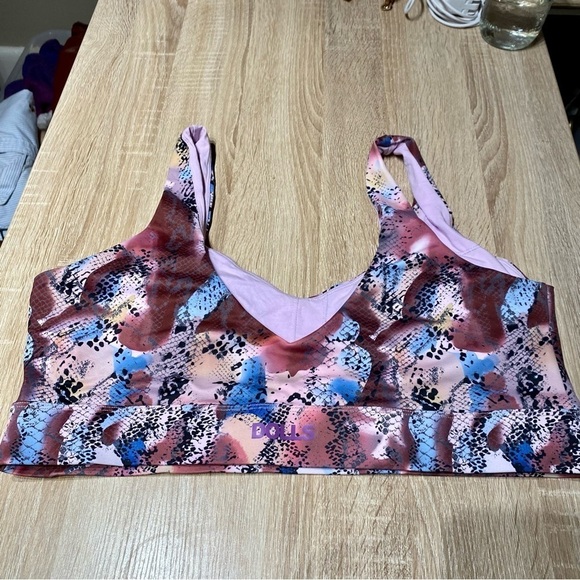 Rebdolls Plus Size Sports Bra - Purple & Blue Snake Print - Picture 4 of 5